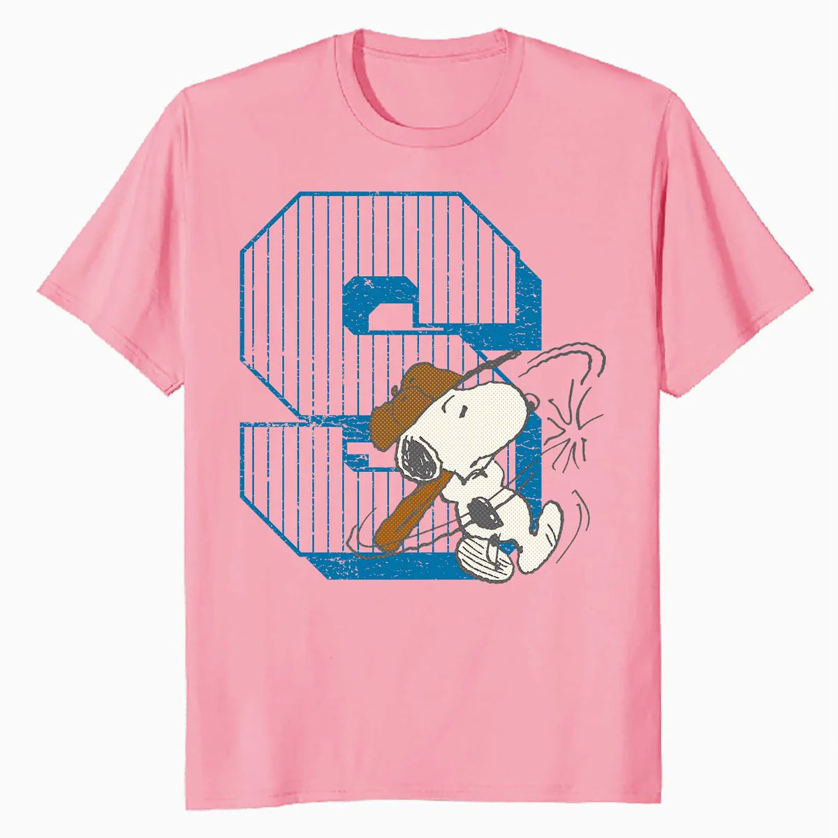 Peanuts Baseball Snoopy Swing Bat Retro 90s Varsity Sports Official Men's T-Shirt