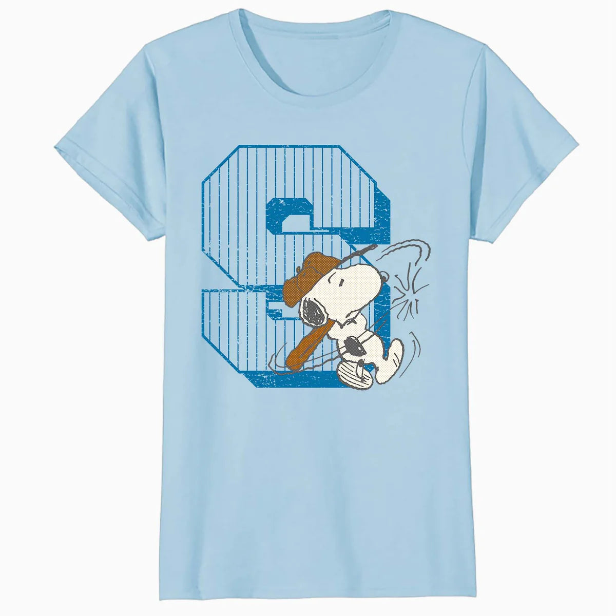Peanuts Baseball Snoopy Swing Bat Retro 90s Varsity Sports Official Women's SKINNY FIT T-Shirt
