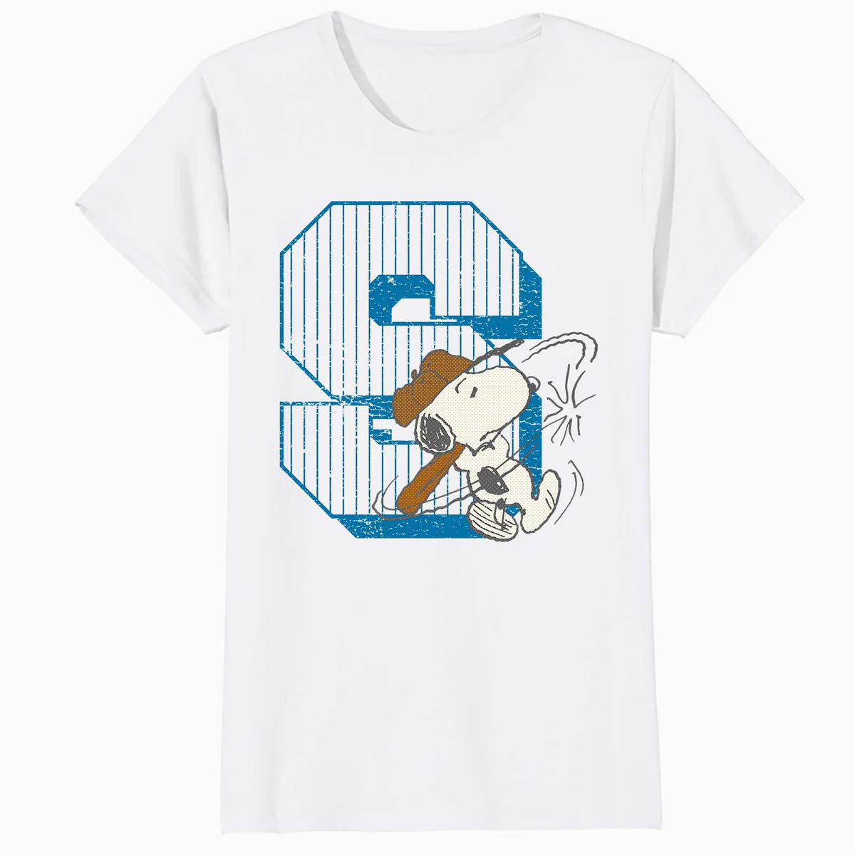 Peanuts Baseball Snoopy Swing Bat Retro 90s Varsity Sports Official Women's SKINNY FIT T-Shirt