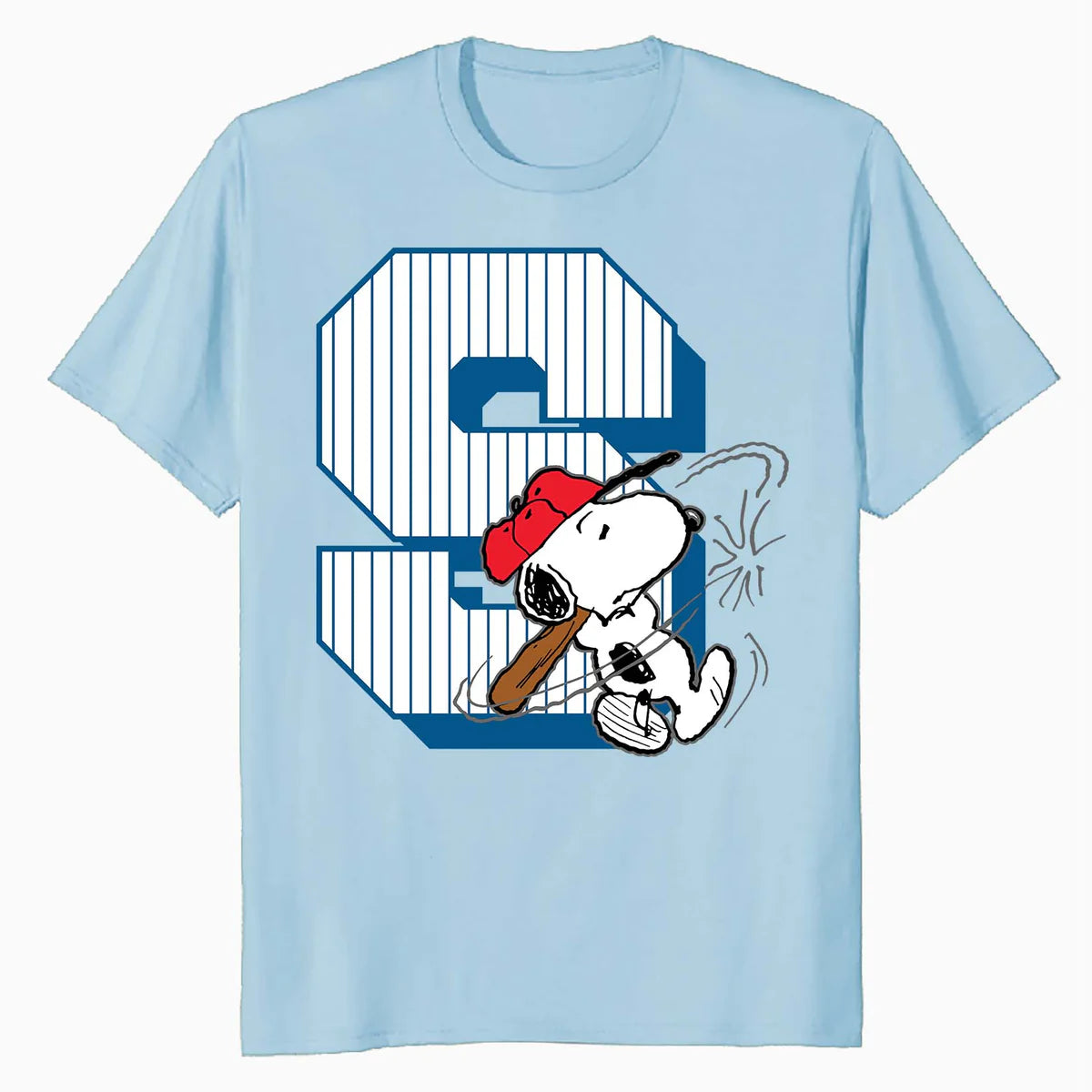 Peanuts Baseball Snoopy Swing Varsity Sports Classic Comics Official Men's T-Shirt