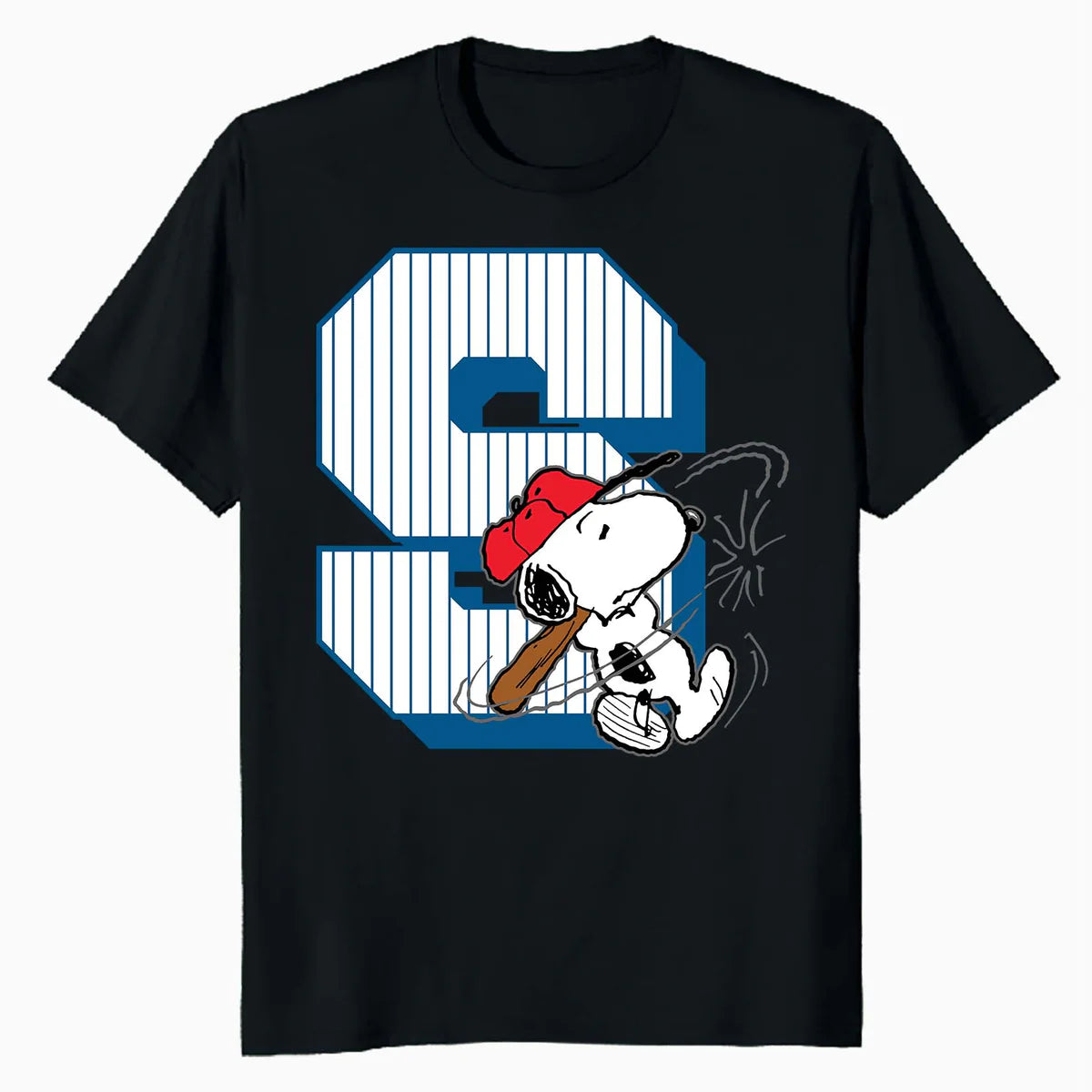 Peanuts Baseball Snoopy Swing Varsity Sports Classic Comics Official Men's T-Shirt
