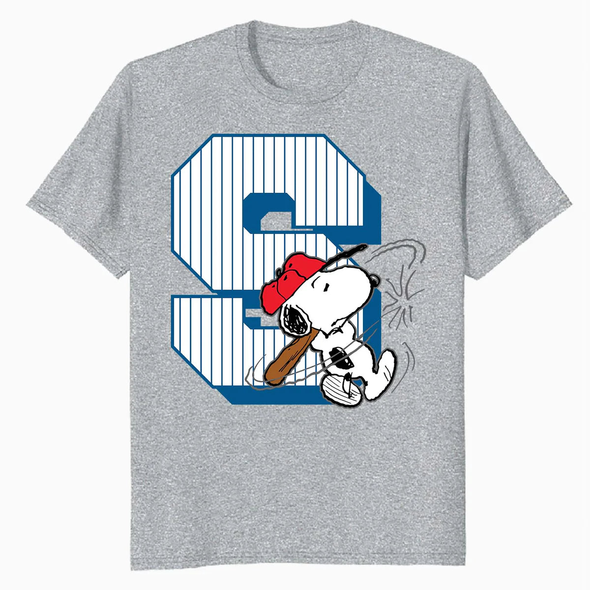 Peanuts Baseball Snoopy Swing Varsity Sports Classic Comics Official Men's T-Shirt