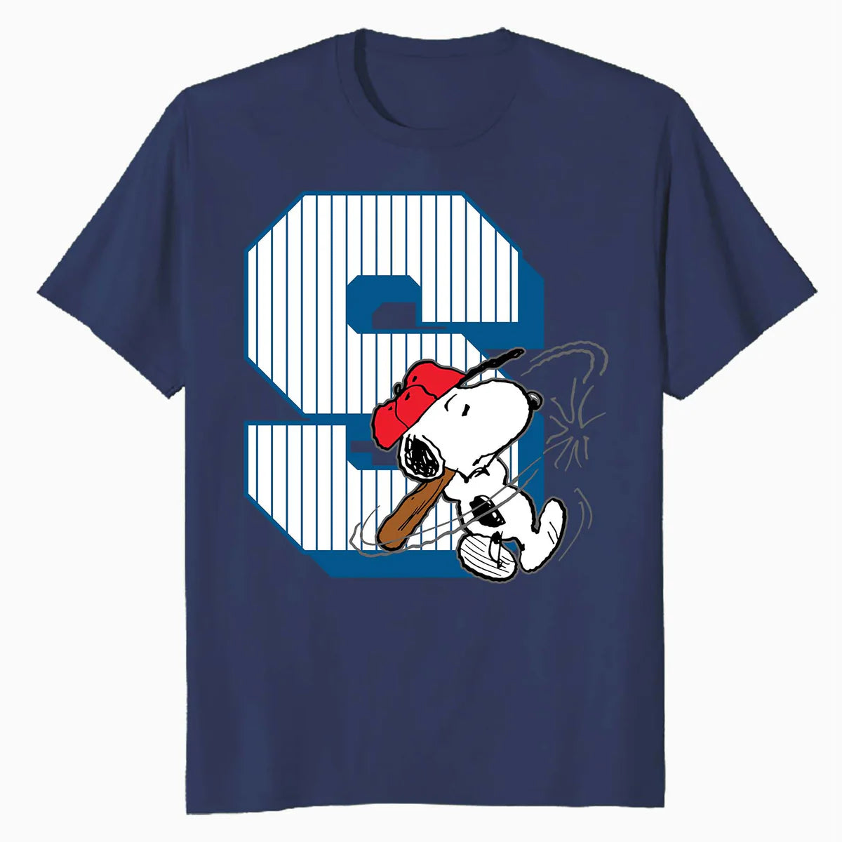 Peanuts Baseball Snoopy Swing Varsity Sports Classic Comics Official Men's T-Shirt