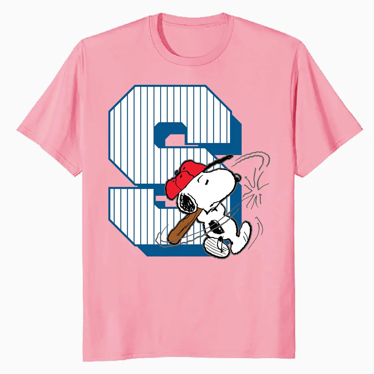 Peanuts Baseball Snoopy Swing Varsity Sports Classic Comics Official Men's T-Shirt