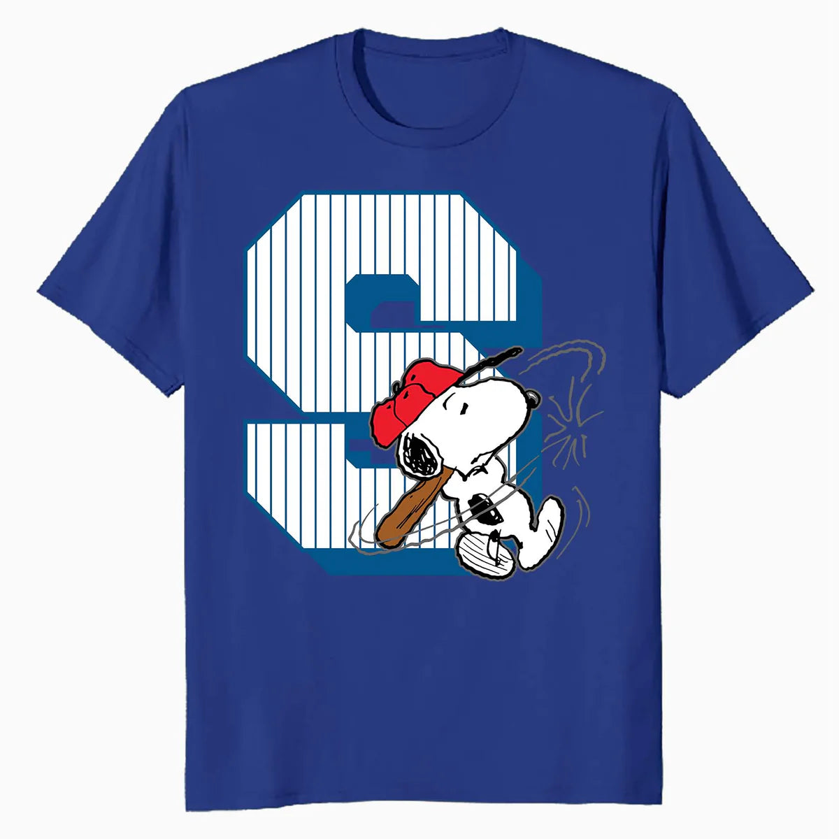 Peanuts Baseball Snoopy Swing Varsity Sports Classic Comics Official Men's T-Shirt