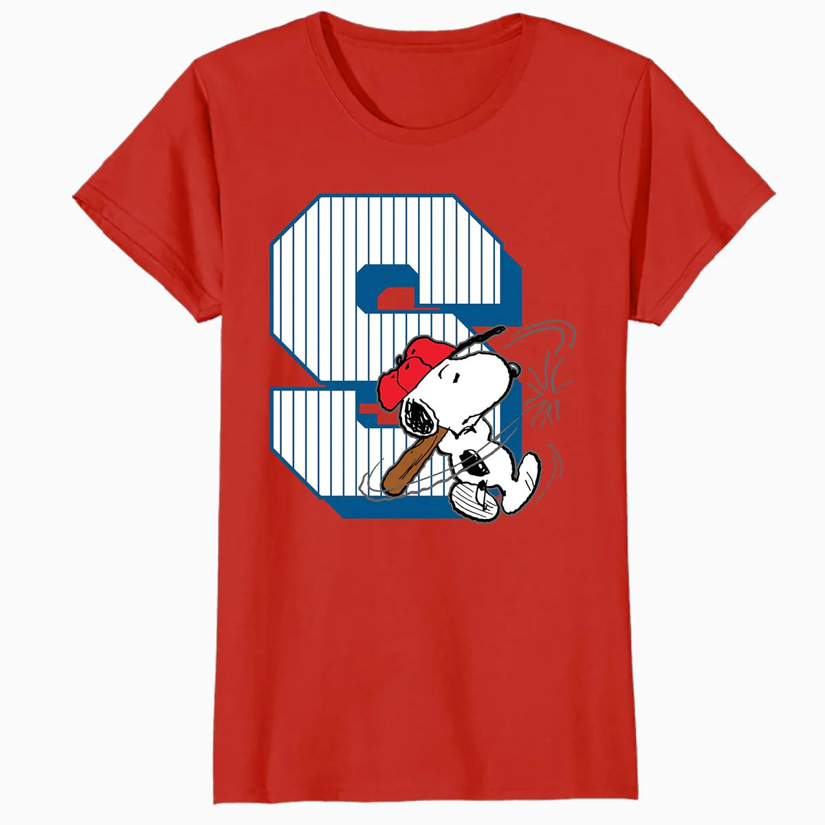 Peanuts Baseball Snoopy Swing Varsity Sports Classic Comics Official Women's SKINNY FIT T-Shirt