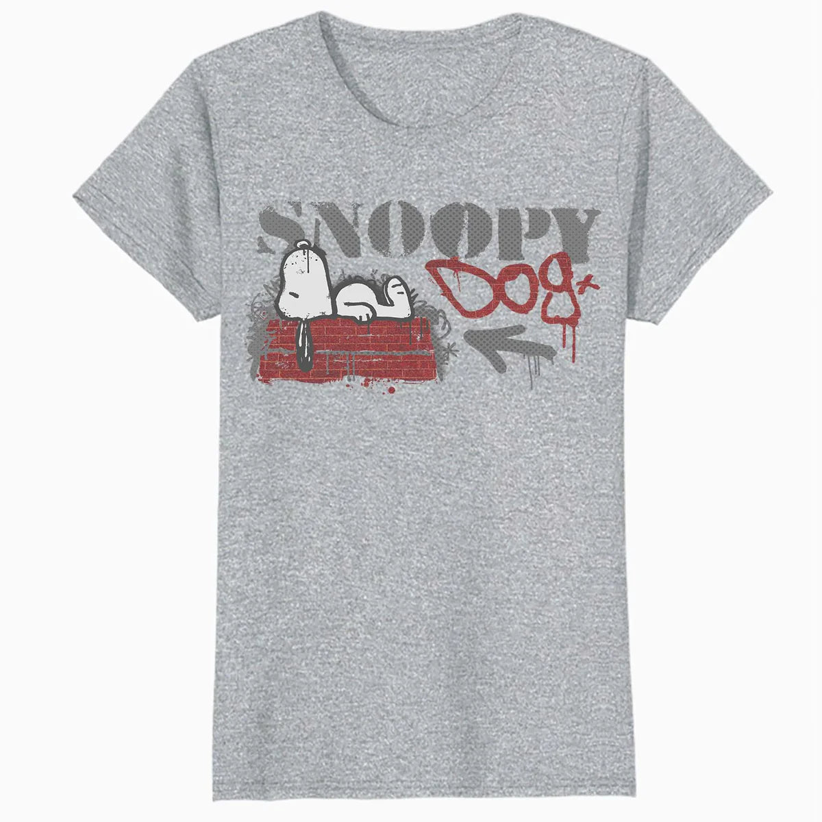 Peanuts Graffiti Snoopy Dog House Cool 90s Urban Stencil Art Official Women's SKINNY FIT T-Shirt