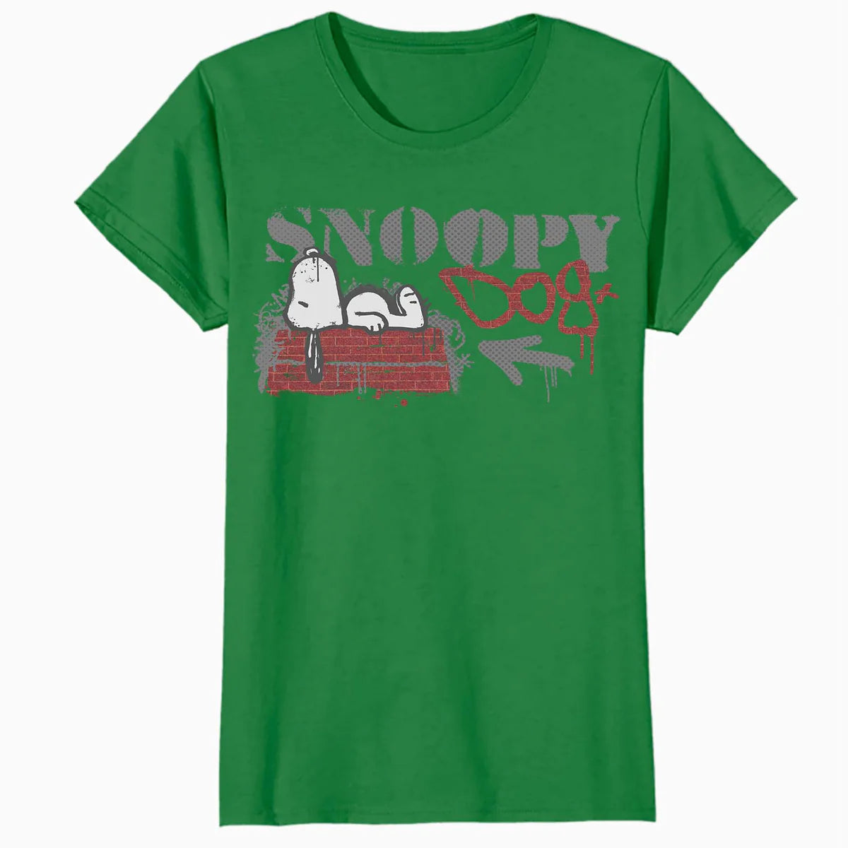 Peanuts Graffiti Snoopy Dog House Cool 90s Urban Stencil Art Official Women's SKINNY FIT T-Shirt