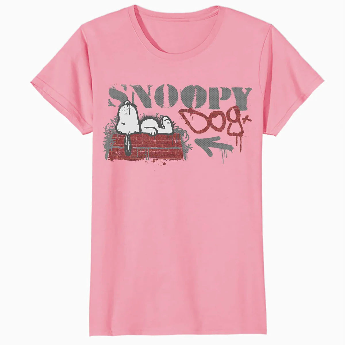 Peanuts Graffiti Snoopy Dog House Cool 90s Urban Stencil Art Official Women's SKINNY FIT T-Shirt