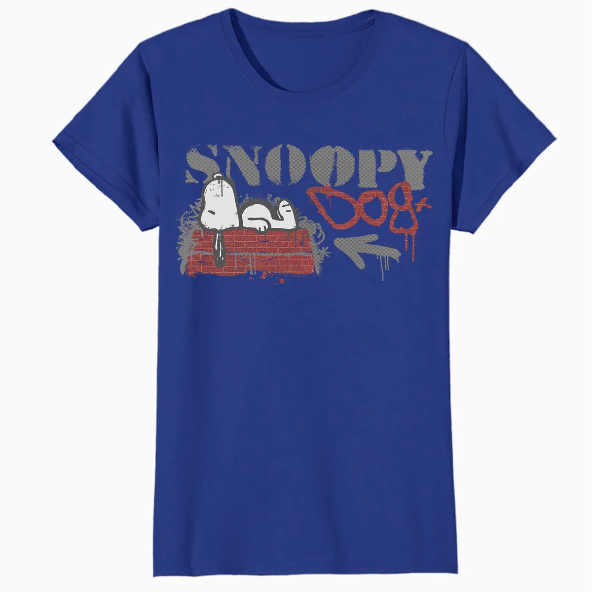 Peanuts Graffiti Snoopy Dog House Cool 90s Urban Stencil Art Official Women's SKINNY FIT T-Shirt