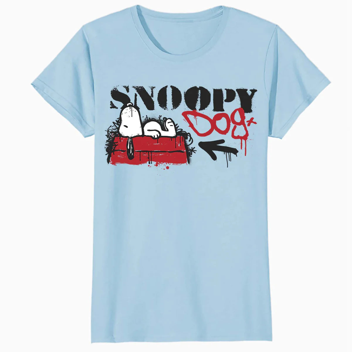 Peanuts Graffiti Snoopy Dog House Cool 90s Urban Street Art Official Women's SKINNY FIT T-Shirt