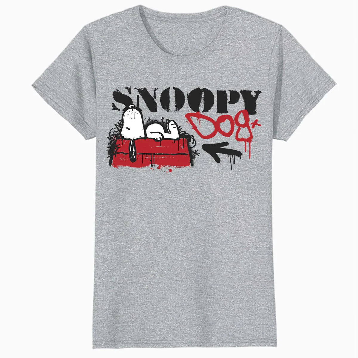 Peanuts Graffiti Snoopy Dog House Cool 90s Urban Street Art Official Women's SKINNY FIT T-Shirt