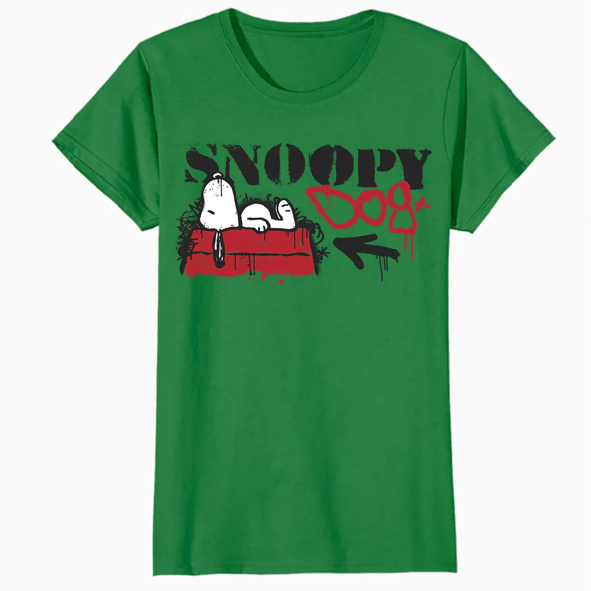 Peanuts Graffiti Snoopy Dog House Cool 90s Urban Street Art Official Women's SKINNY FIT T-Shirt