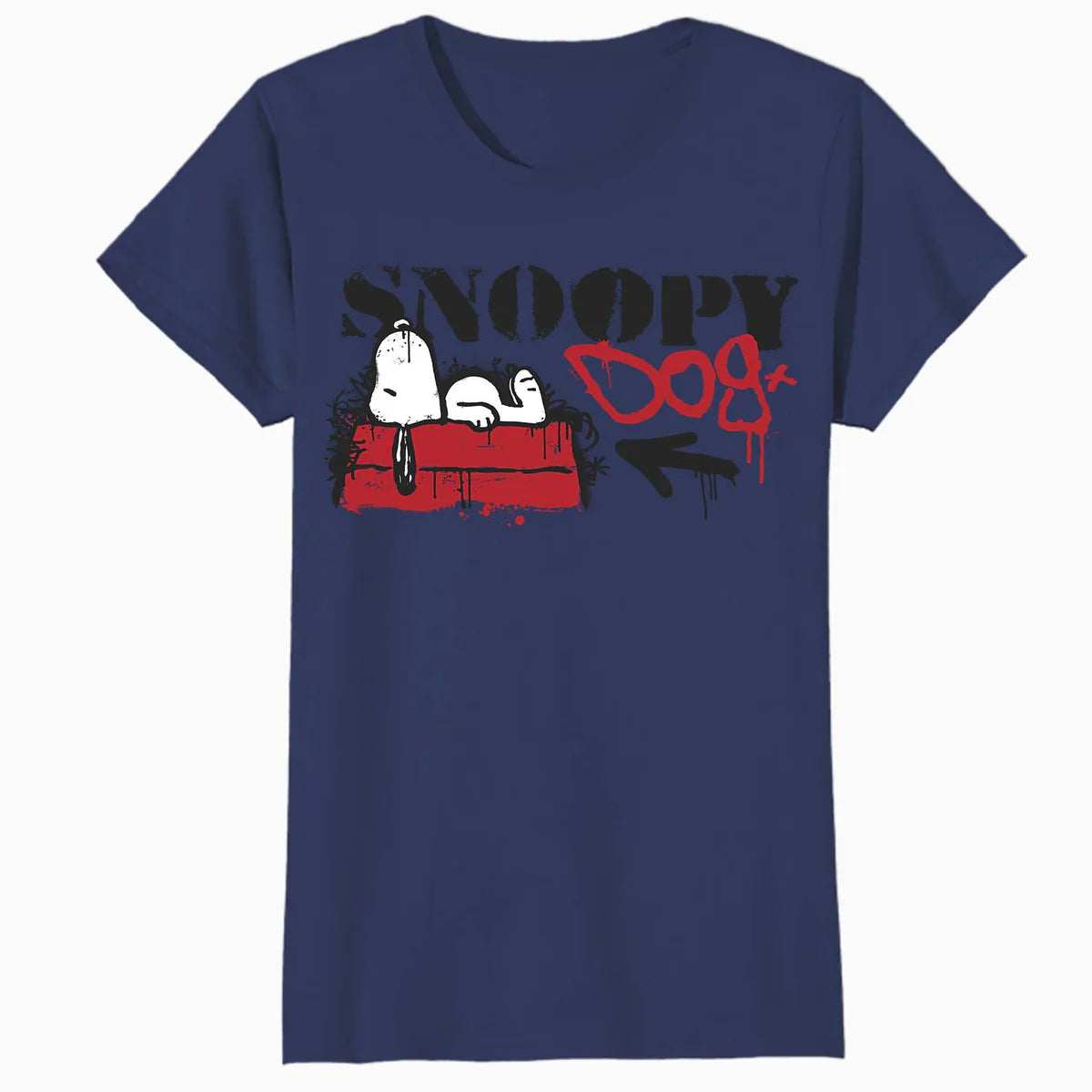 Peanuts Graffiti Snoopy Dog House Cool 90s Urban Street Art Official Women's SKINNY FIT T-Shirt