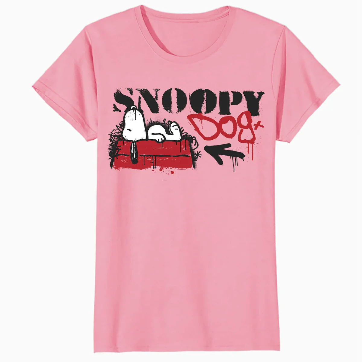 Peanuts Graffiti Snoopy Dog House Cool 90s Urban Street Art Official Women's SKINNY FIT T-Shirt