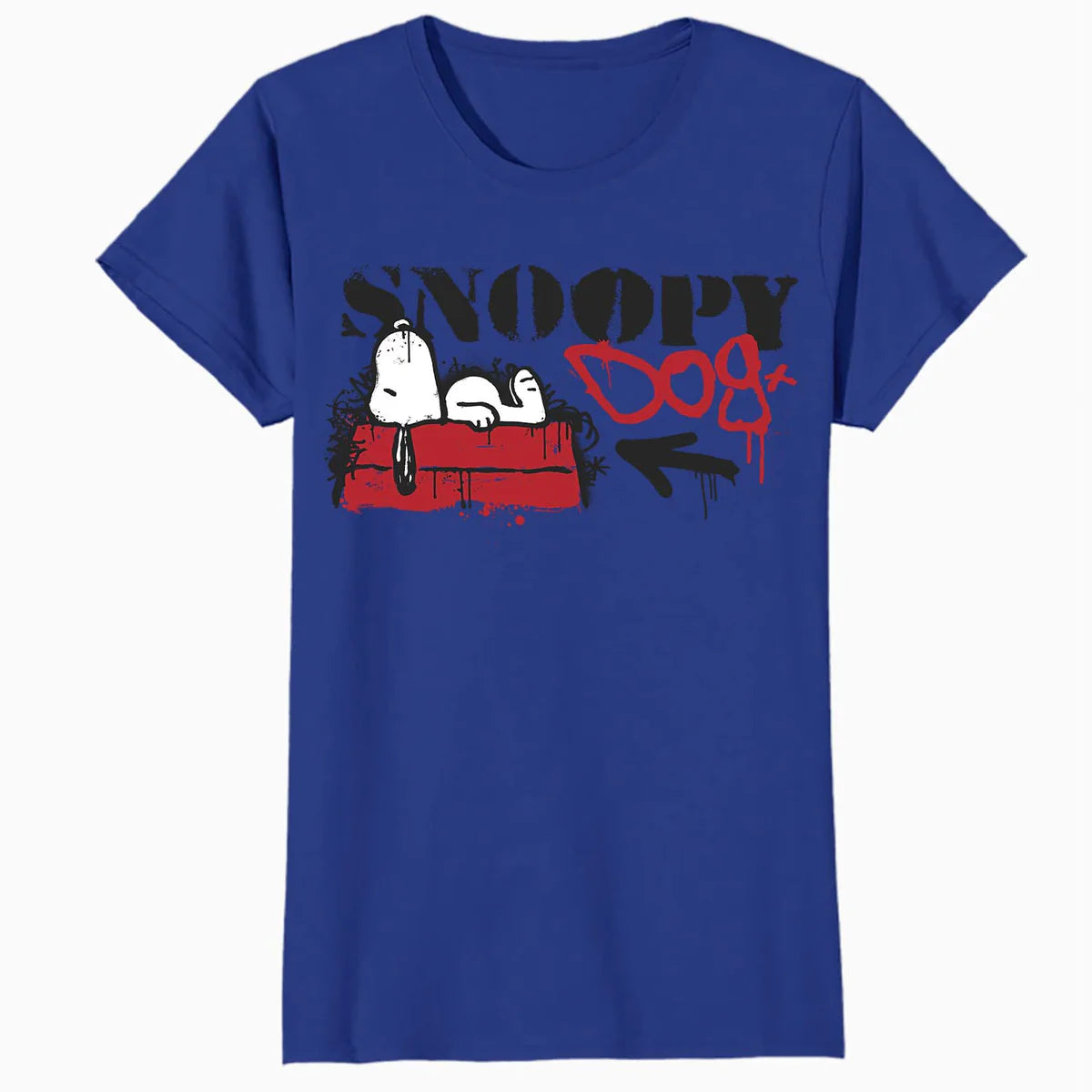 Peanuts Graffiti Snoopy Dog House Cool 90s Urban Street Art Official Women's SKINNY FIT T-Shirt