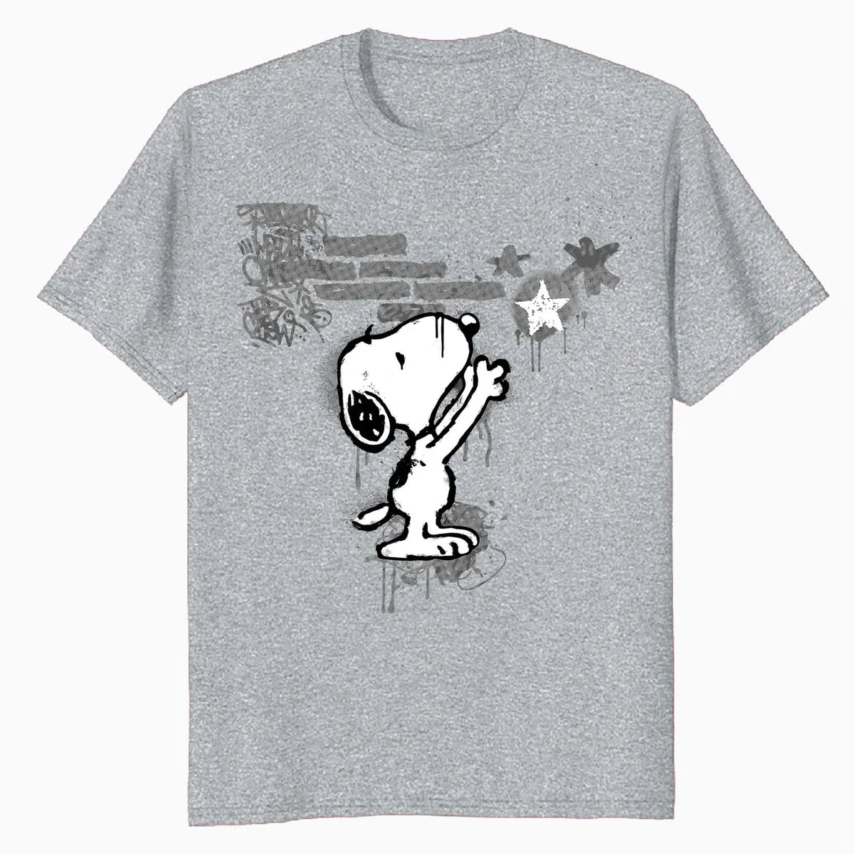 Peanuts Graffiti Snoopy Stencil Star Street Art Retro Urban Official Men's T-Shirt