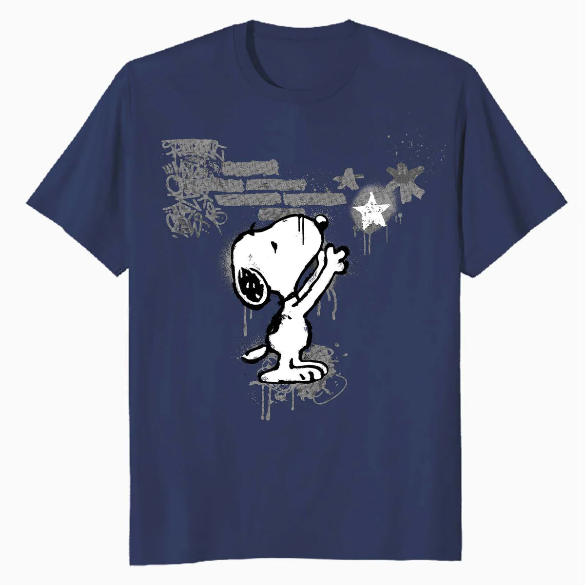Peanuts Graffiti Snoopy Stencil Star Street Art Retro Urban Official Men's T-Shirt