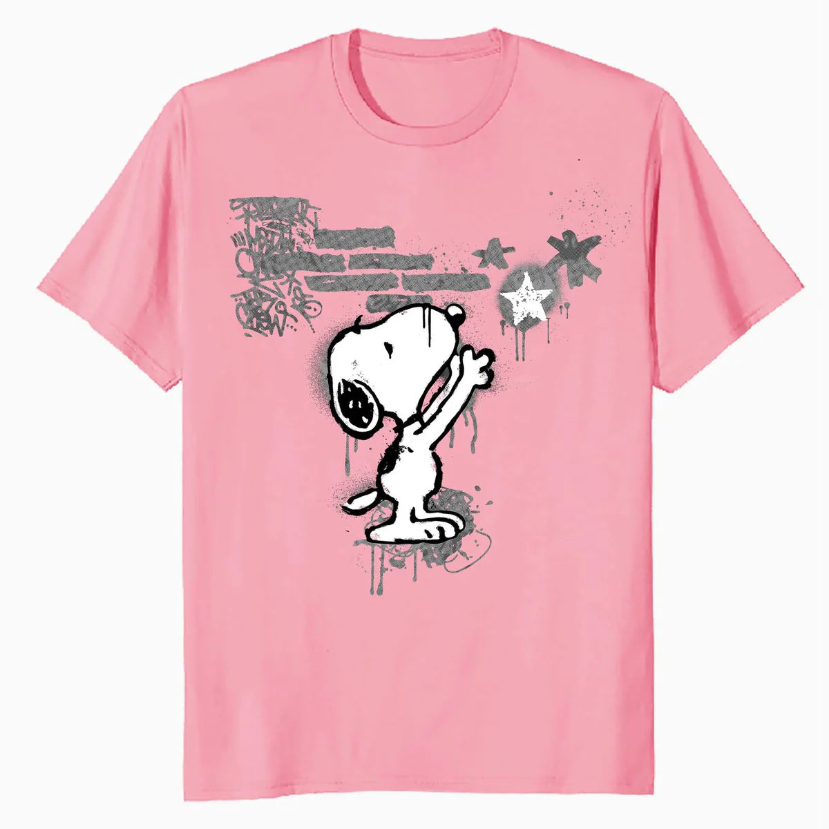 Peanuts Graffiti Snoopy Stencil Star Street Art Retro Urban Official Men's T-Shirt