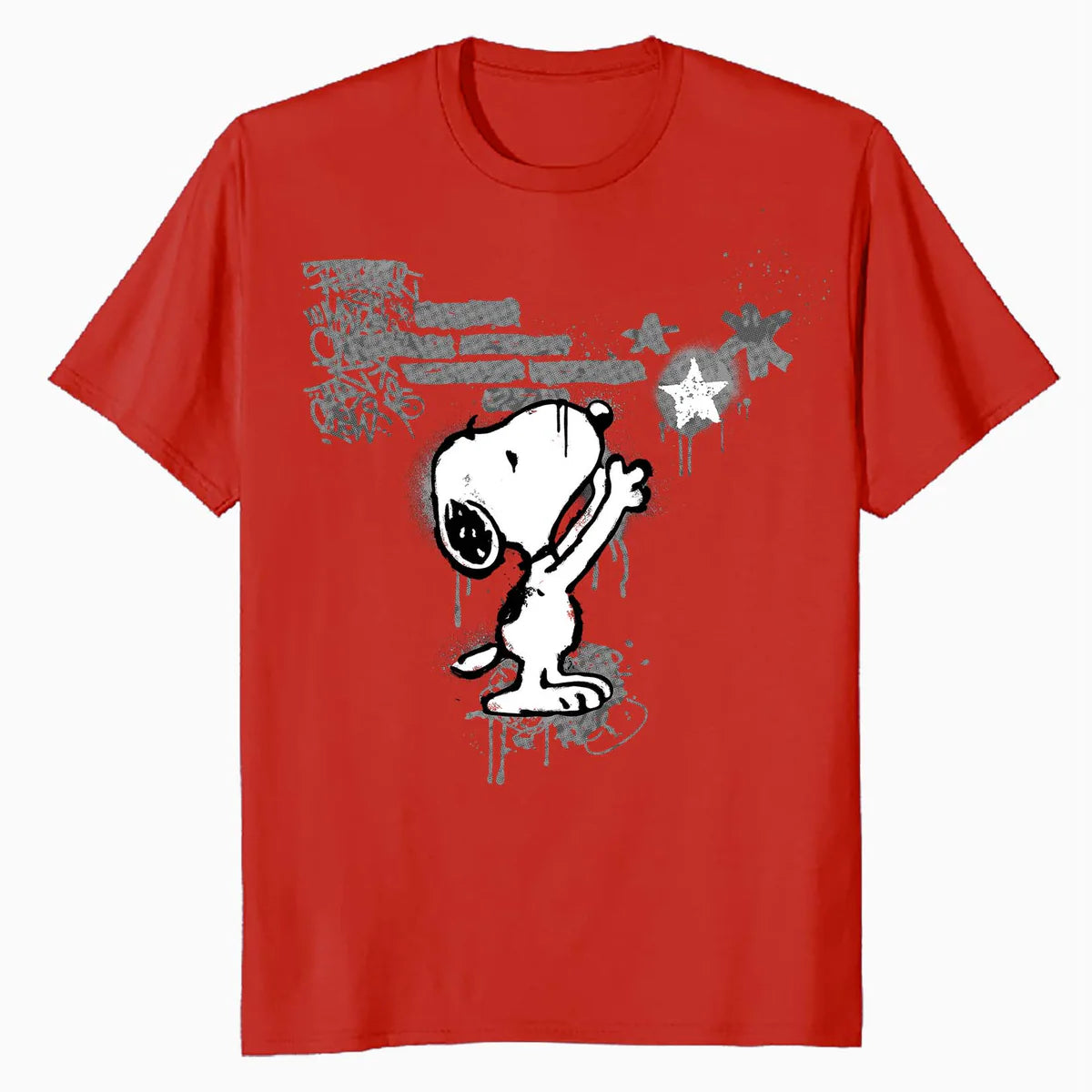 Peanuts Graffiti Snoopy Stencil Star Street Art Retro Urban Official Men's T-Shirt