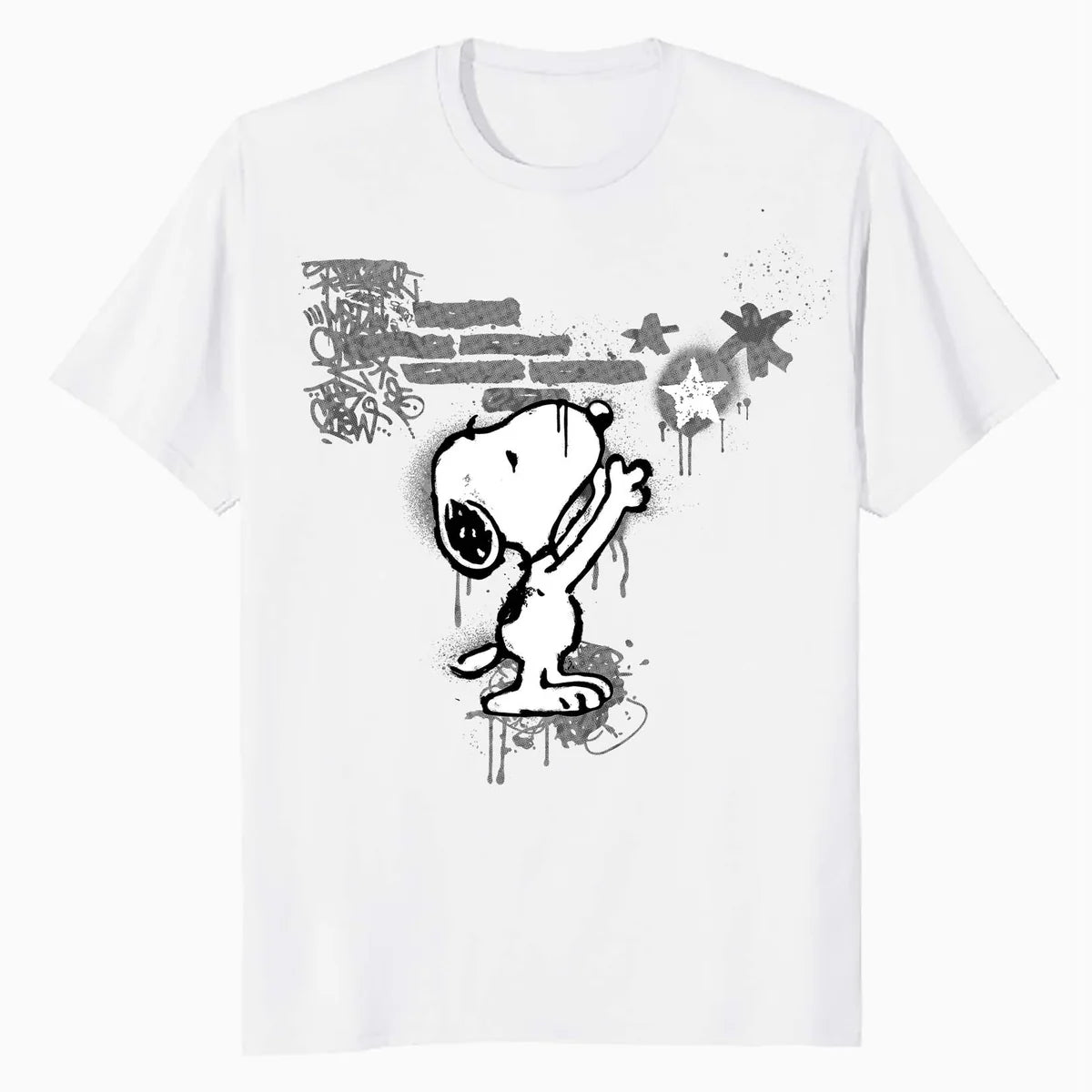 Peanuts Graffiti Snoopy Stencil Star Street Art Retro Urban Official Men's T-Shirt