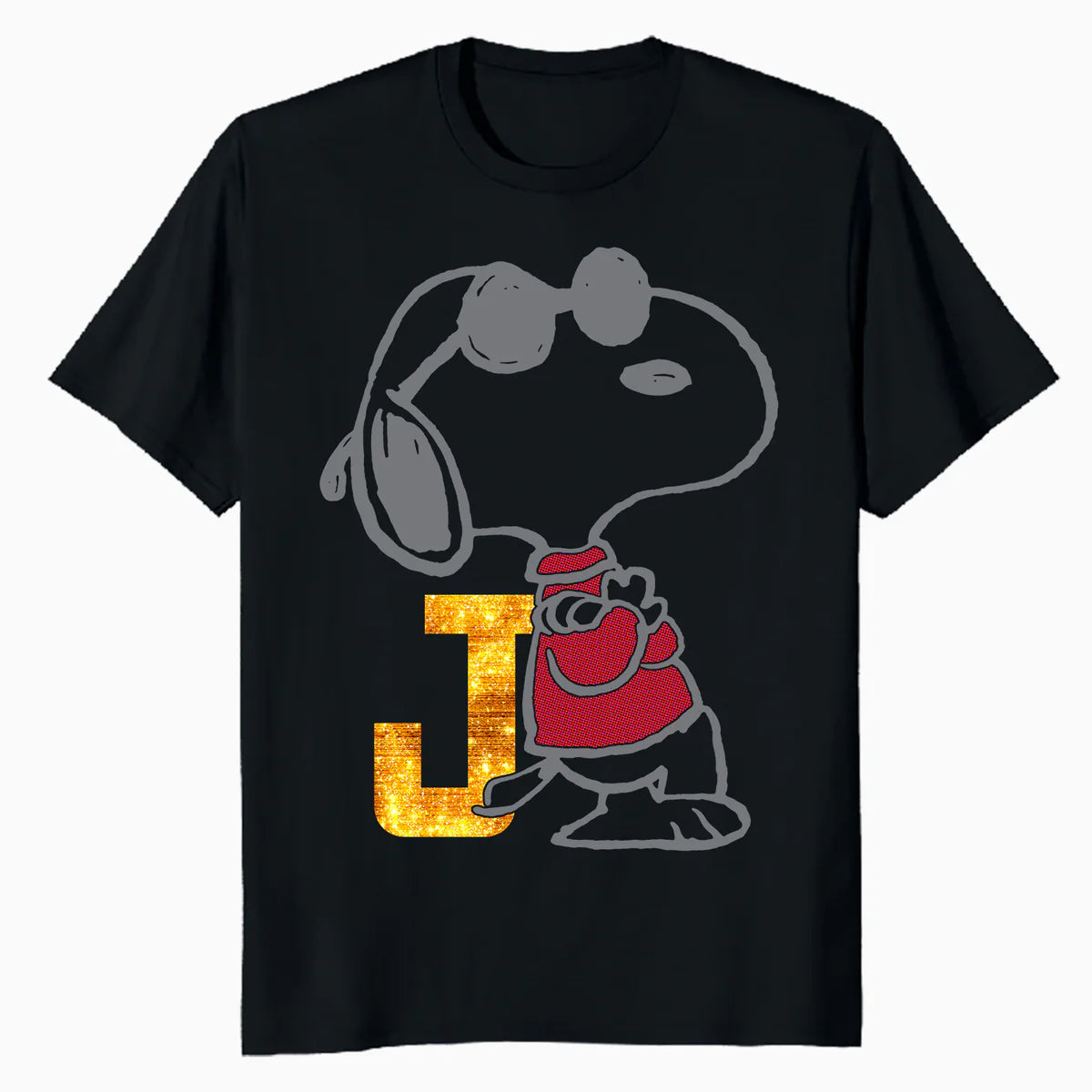 Peanuts Joe Cool Snoopy Urban Sports Bling Baseball Logo Official Men's T-Shirt