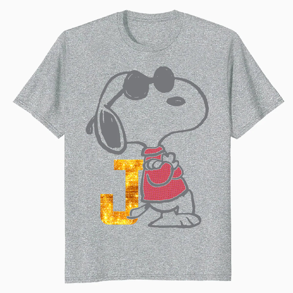 Peanuts Joe Cool Snoopy Urban Sports Bling Baseball Logo Official Men's T-Shirt