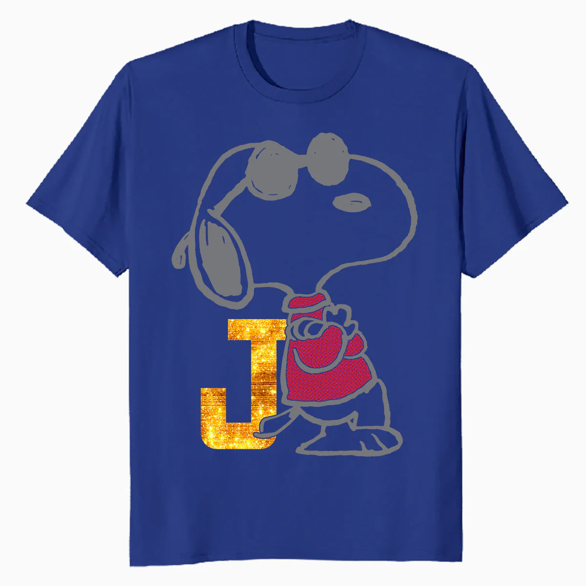 Peanuts Joe Cool Snoopy Urban Sports Bling Baseball Logo Official Men's T-Shirt