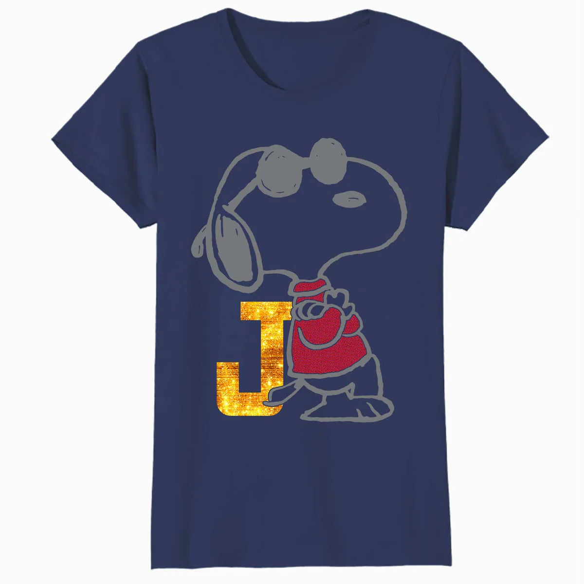 Peanuts Joe Cool Snoopy Urban Sports Bling Baseball Logo Official Women's SKINNY FIT T-Shirt