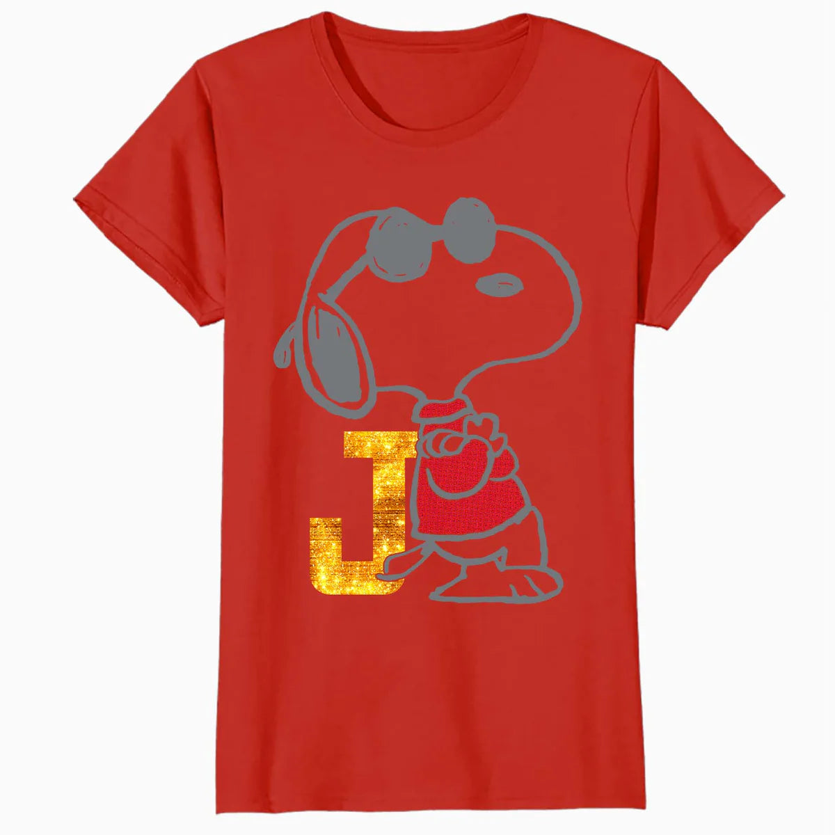 Peanuts Joe Cool Snoopy Urban Sports Bling Baseball Logo Official Women's SKINNY FIT T-Shirt