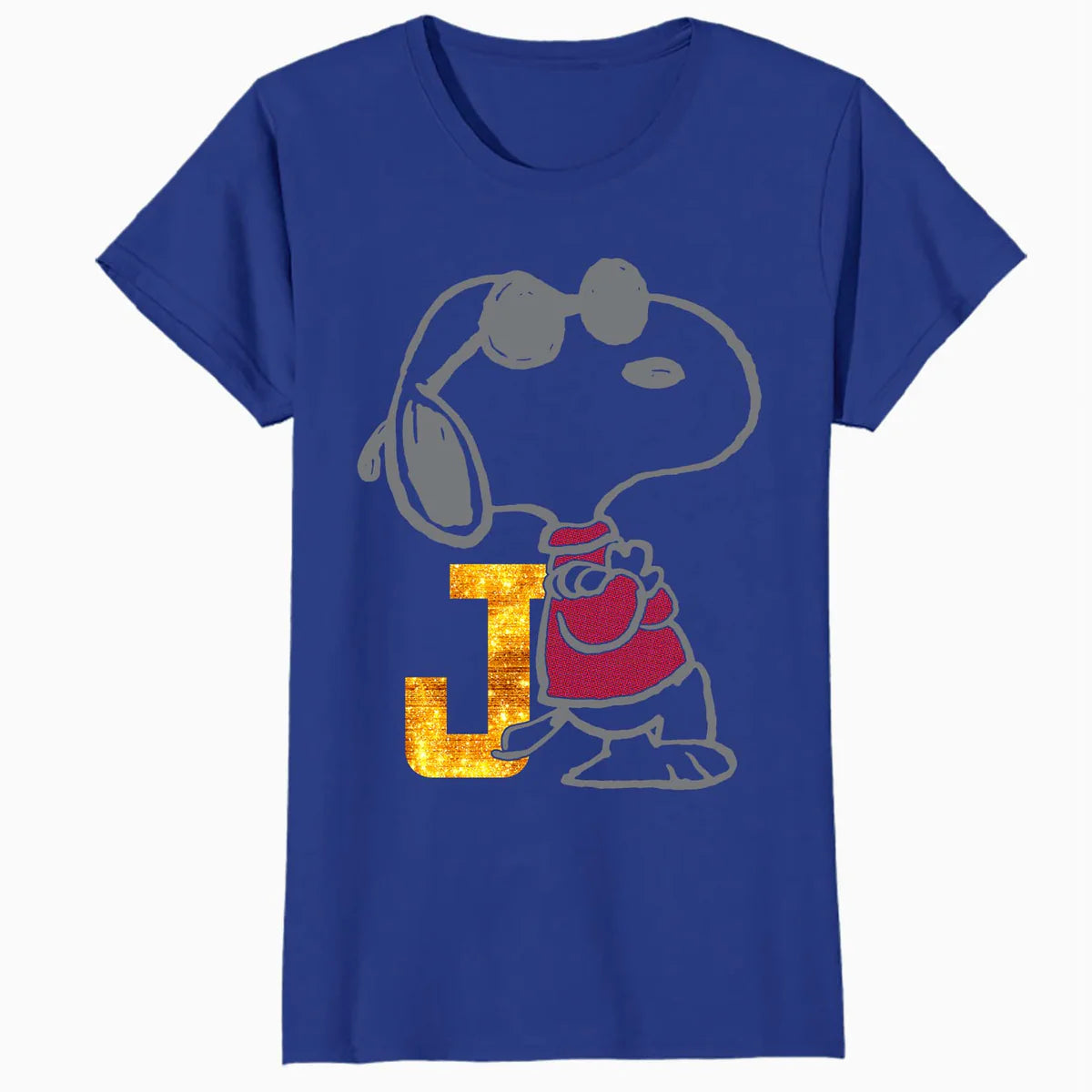Peanuts Joe Cool Snoopy Urban Sports Bling Baseball Logo Official Women's SKINNY FIT T-Shirt
