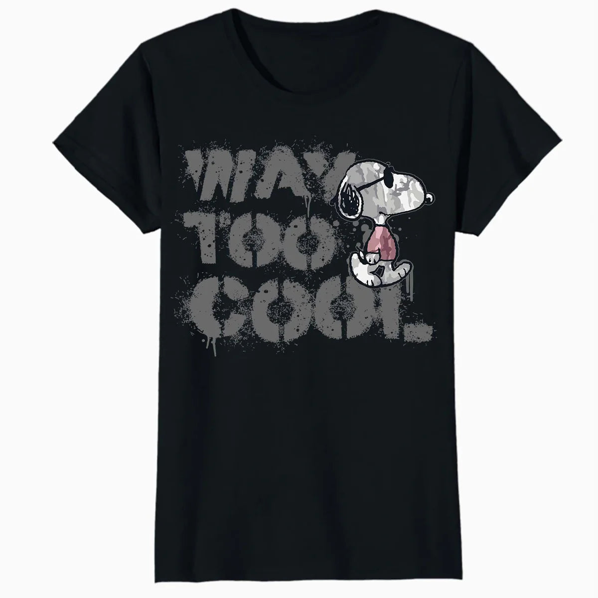 Peanuts Joe Cool Snoopy Way Too Graffiti Stencil Urban Art Official Women's SKINNY FIT T-Shirt
