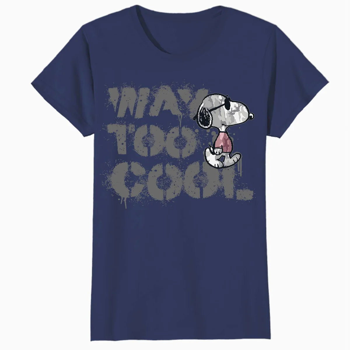Peanuts Joe Cool Snoopy Way Too Graffiti Stencil Urban Art Official Women's SKINNY FIT T-Shirt