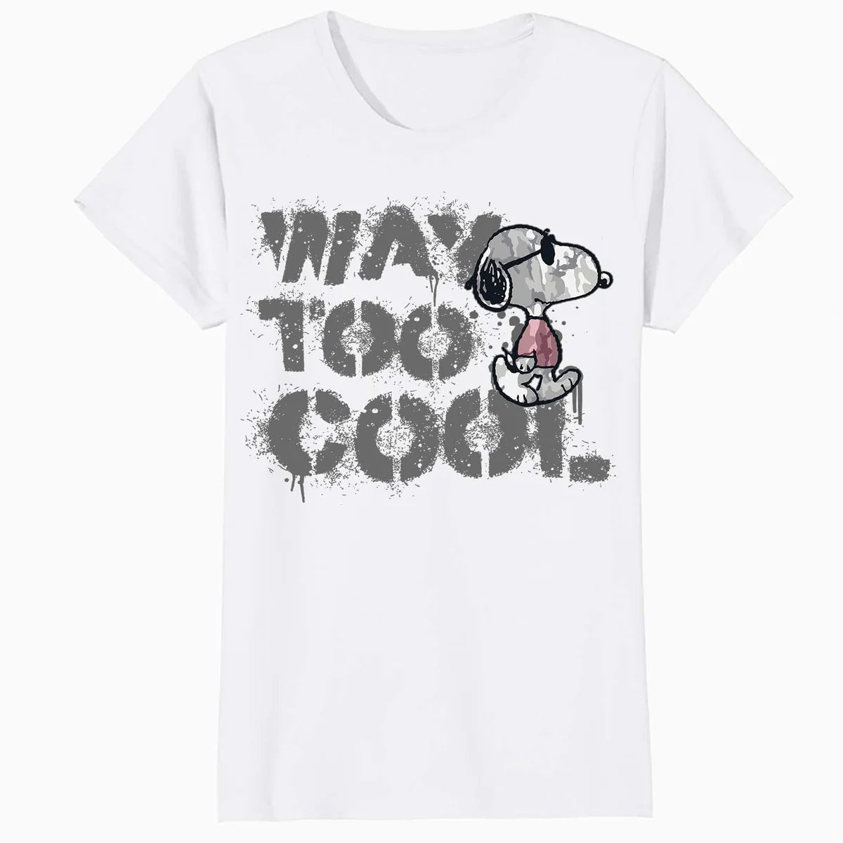 Peanuts Joe Cool Snoopy Way Too Graffiti Stencil Urban Art Official Women's SKINNY FIT T-Shirt