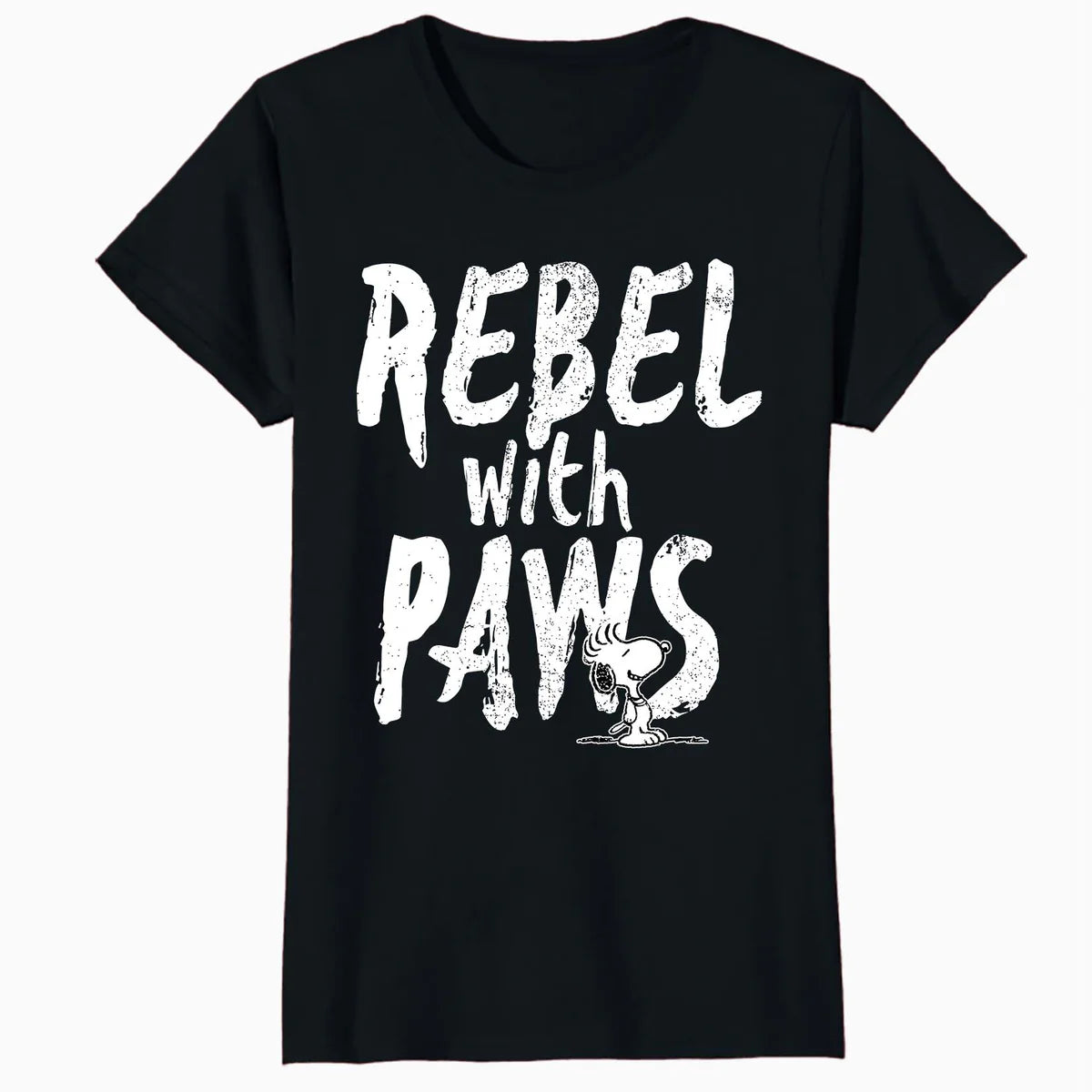 Peanuts Rebel With Paws Snoopy Retro 80s Cool Classic Comic Official Women's SKINNY FIT T-Shirt