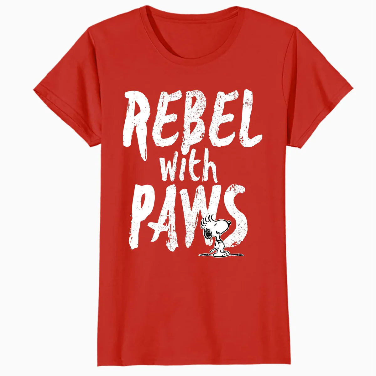 Peanuts Rebel With Paws Snoopy Retro 80s Cool Classic Comic Official Women's SKINNY FIT T-Shirt