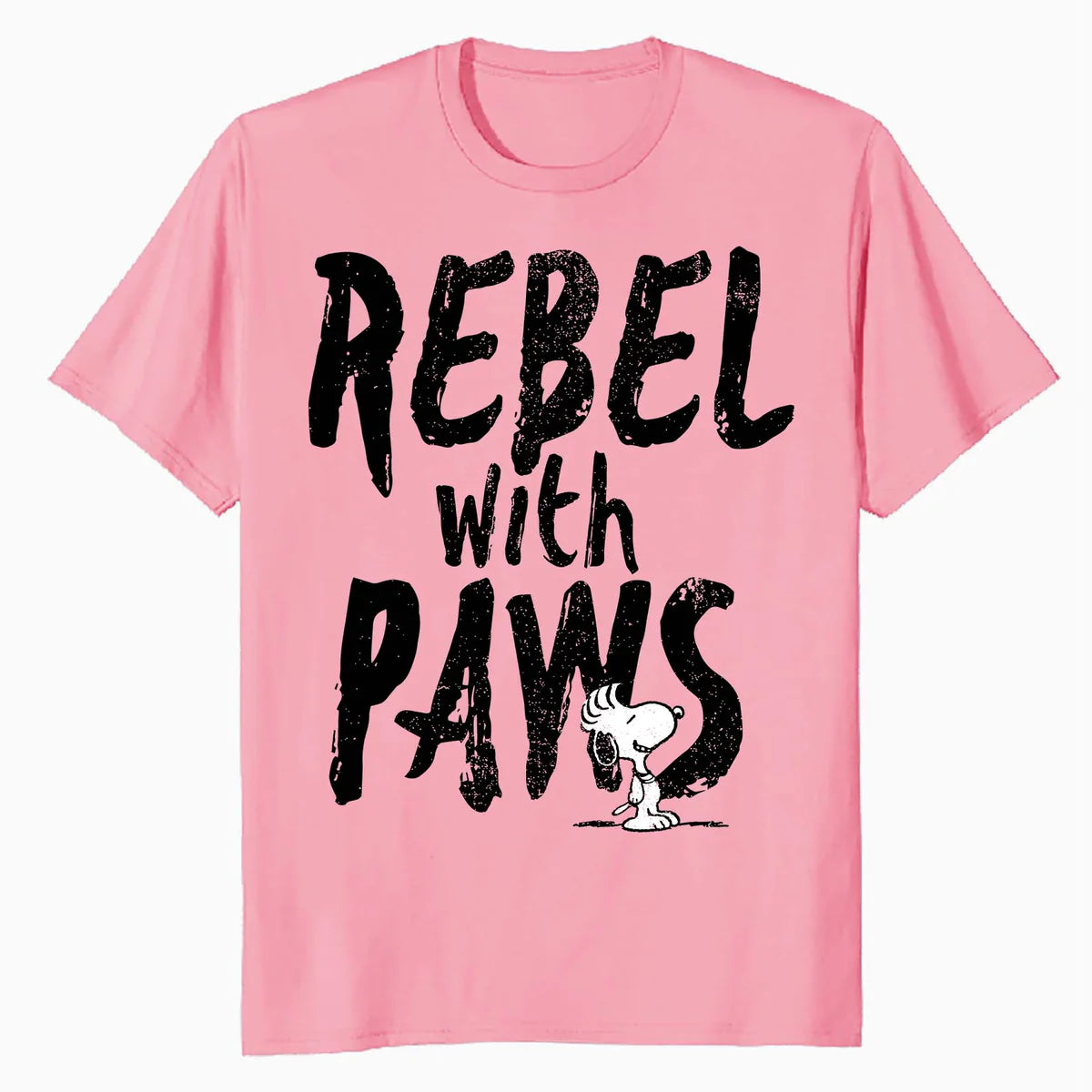 Peanuts Rebel With Paws Snoopy Vintage 90s Iconic Punk Pop Official Men's T-Shirt