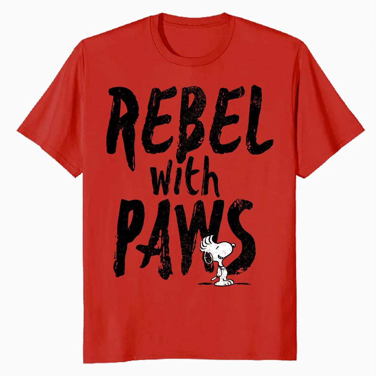 Peanuts Rebel With Paws Snoopy Vintage 90s Iconic Punk Pop Official Men's T-Shirt