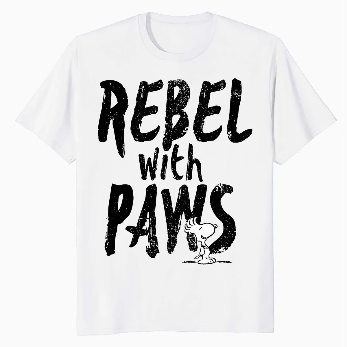 Peanuts Rebel With Paws Snoopy Vintage 90s Iconic Punk Pop Official Men's T-Shirt