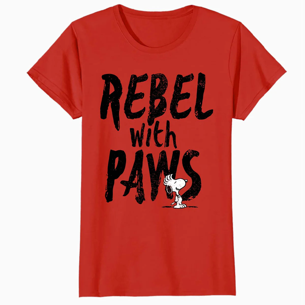 Peanuts Rebel With Paws Snoopy Vintage 90s Iconic Punk Pop Official Women's SKINNY FIT T-Shirt