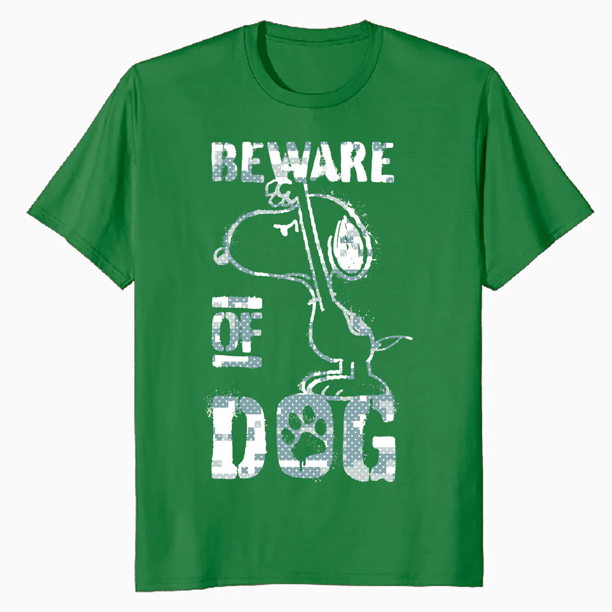 Peanuts Snoopy Beware Of Dog Funny Guardian Lol Stencil 90s Official Men's T-Shirt