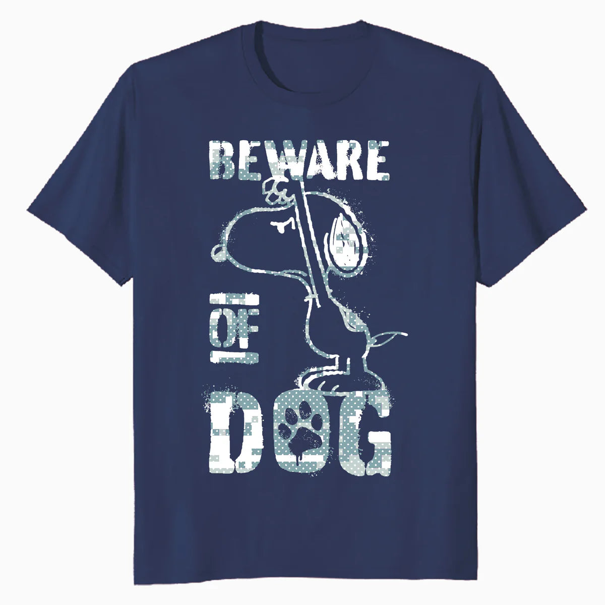Peanuts Snoopy Beware Of Dog Funny Guardian Lol Stencil 90s Official Men's T-Shirt
