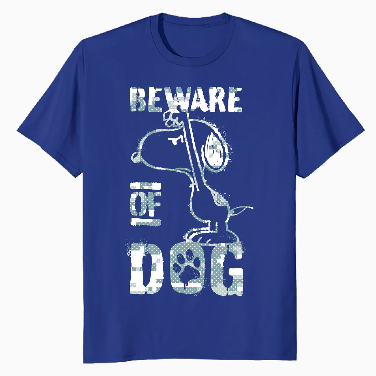 Peanuts Snoopy Beware Of Dog Funny Guardian Lol Stencil 90s Official Men's T-Shirt