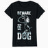 Peanuts Snoopy Beware Of Dog Funny Guardian Lol Stencil 90s Official Women's SKINNY FIT T-Shirt