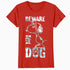 Peanuts Snoopy Beware Of Dog Funny Guardian Lol Stencil 90s Official Women's SKINNY FIT T-Shirt