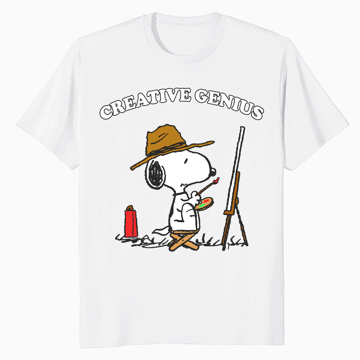 Peanuts Snoopy Creative Genius Artist Fun Classic Retro 90s Official Men's T-Shirt