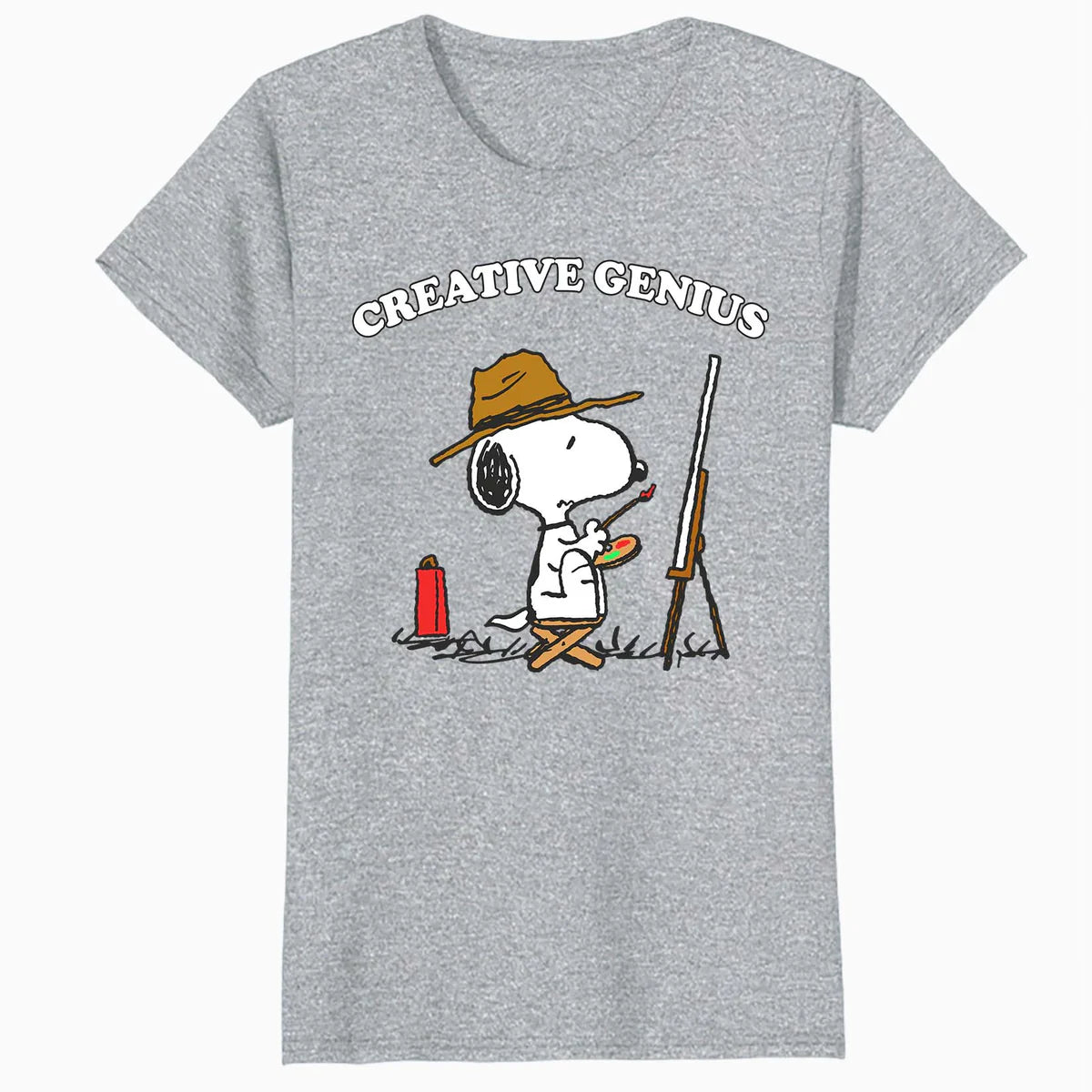 Peanuts Snoopy Creative Genius Artist Fun Classic Retro 90s Official Women's SKINNY FIT T-Shirt