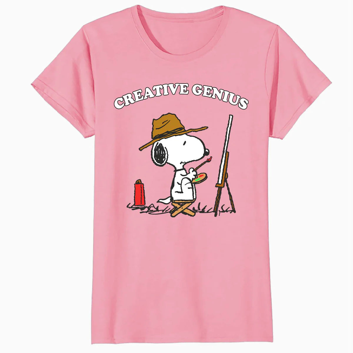 Peanuts Snoopy Creative Genius Artist Fun Classic Retro 90s Official Women's SKINNY FIT T-Shirt