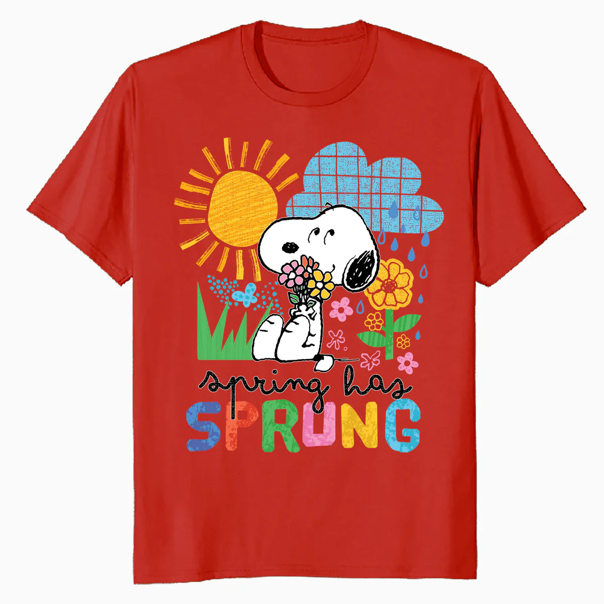 Peanuts Snoopy Easter Spring Cottage Garden Fun 90s Classic Official Men's T-Shirt
