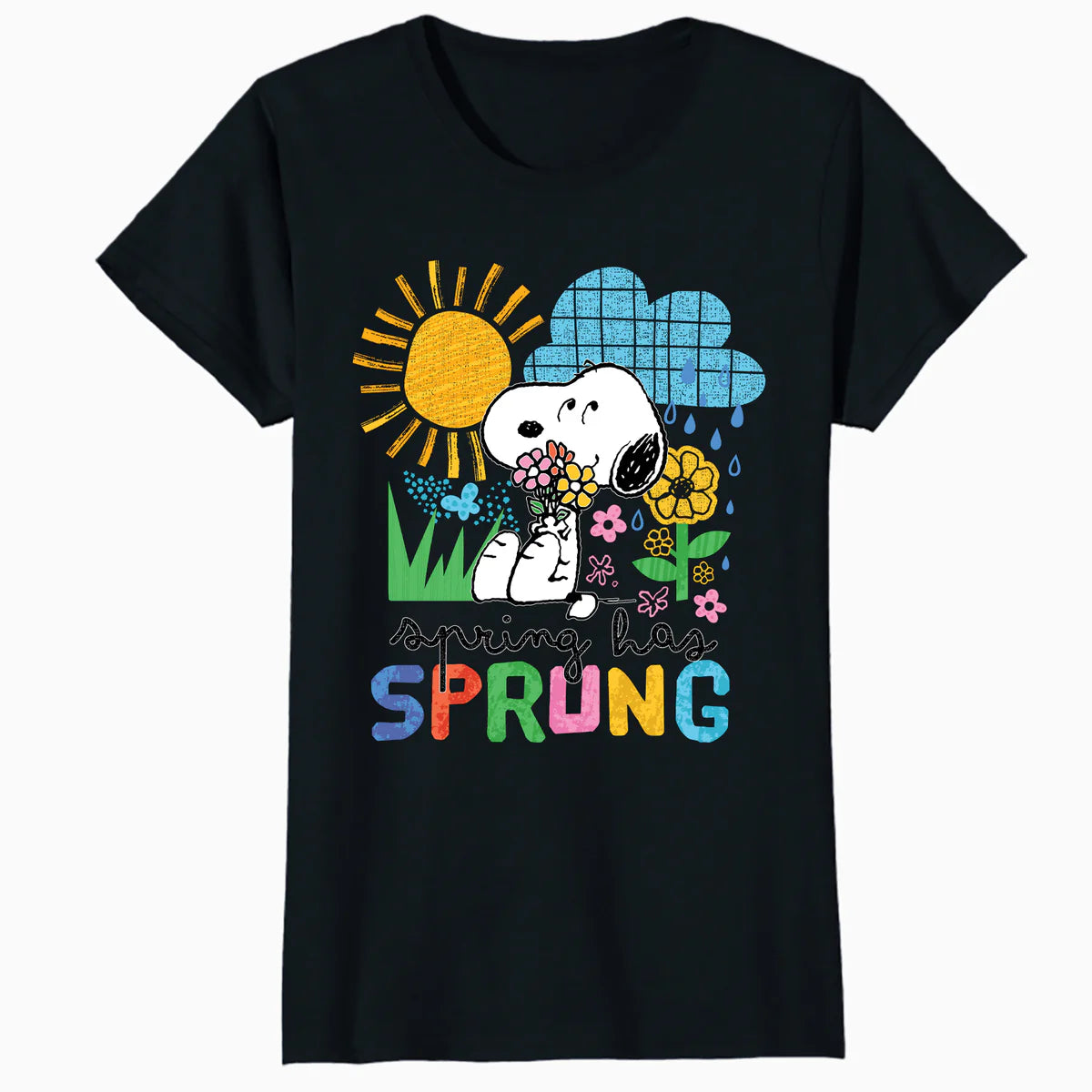 Peanuts Snoopy Easter Spring Cottage Garden Fun 90s Classic Official Women's SKINNY FIT T-Shirt